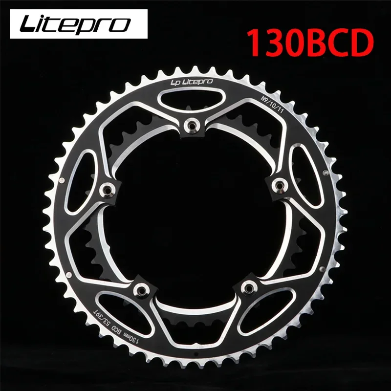 Anel De Bicicleta De Disco Duplo, Road Bike Crankset, Anel De Bicicleta, Compatível, 9 Velocidade, 10 Velocidade, 11 Velocidade, 53-39T, 130 BCD, Acessórios de Bicicleta