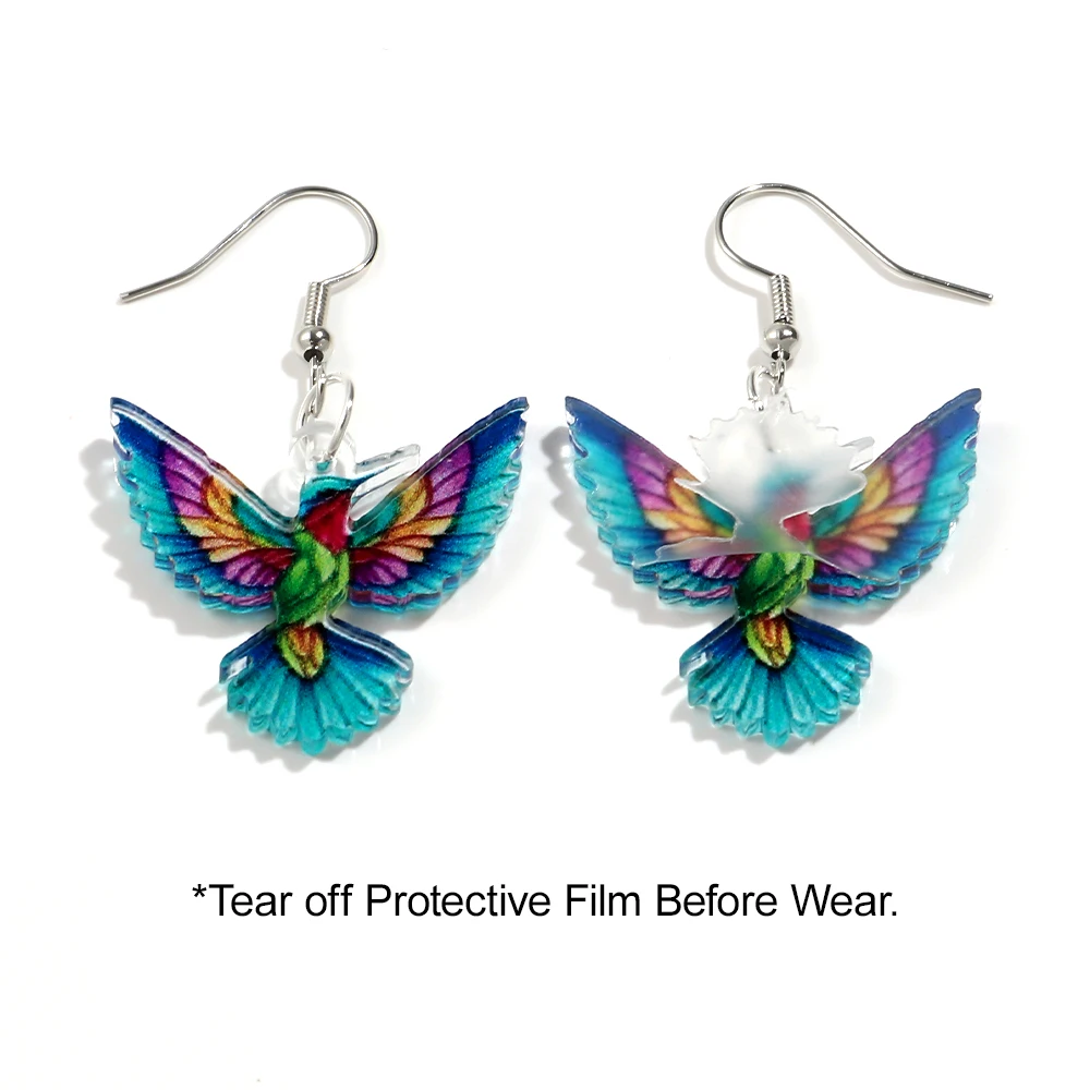 Women's Cute Colorful Hummingbird Dangle Earrings