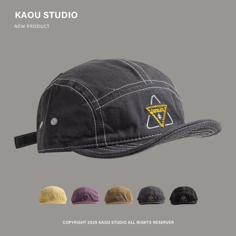 

Japanese Retro 5-panel Embroidered Baseball Caps for Women Summer and Autumn Street Trend Versatile Niche Yuppi Men's Hats