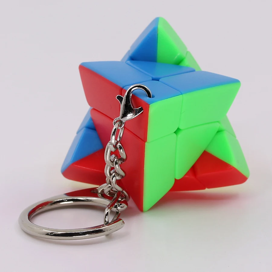 SengSo KeyChain Pyramid Cube 3x3 Magic Tower Wholesale 30pcs Stickerless Mini Cube Pyramorphix Tetrahedron Puzzle Cubo 3x3x3 큐브