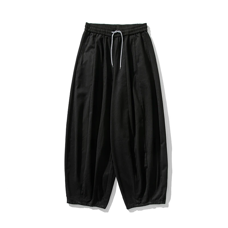 

Men Casual Wide Leg Pants Chinese Styles Men Loose Vintage Pants Male Oversized Cotton Lantern Trousers Male Streetwear Pants
