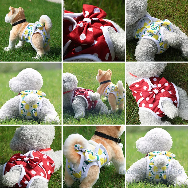 

Reusable Female Dogs Diaper Pants Soft Breathable Dog Sanitary Pants Polyester Dogs Menstruation Pants Physiological Period