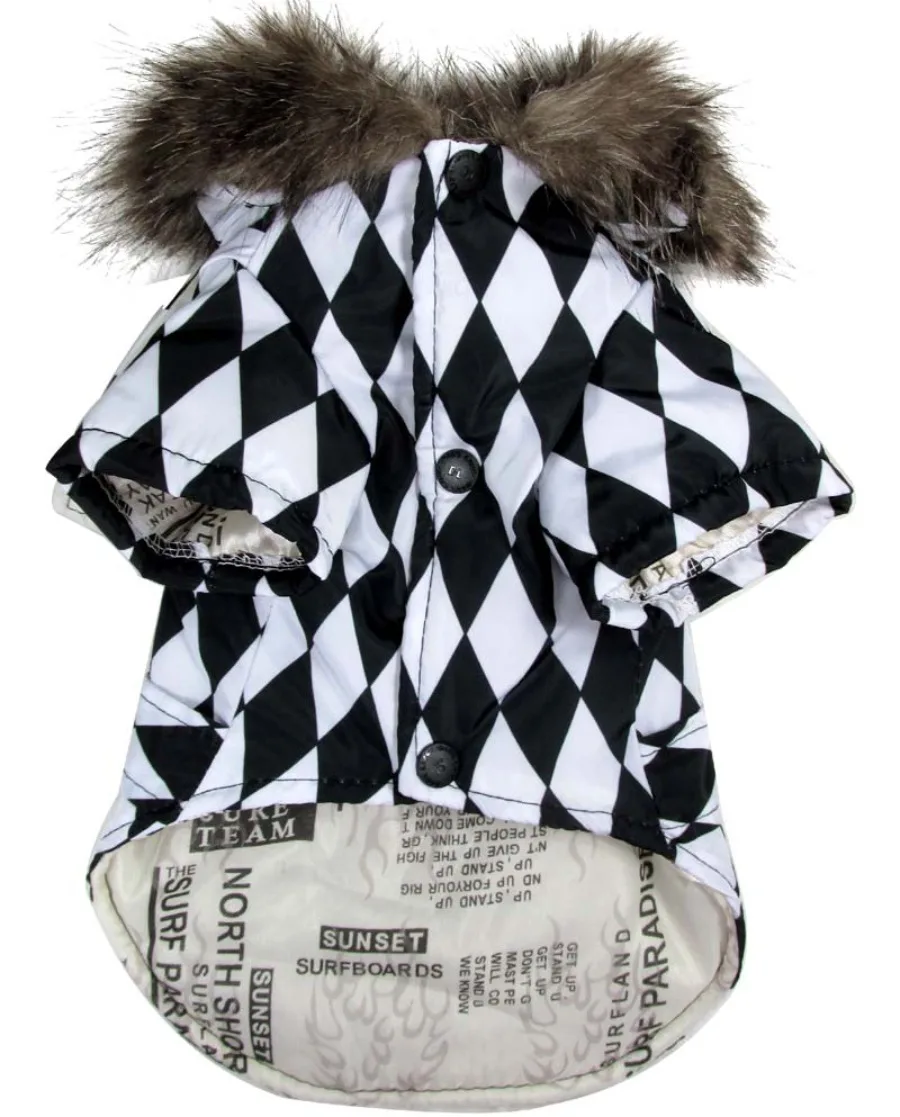 Warm Chihuahua Dog Cat Clothing Winter Fur Collar Small Dogs Coat Pet Jacket Outfits Clothes