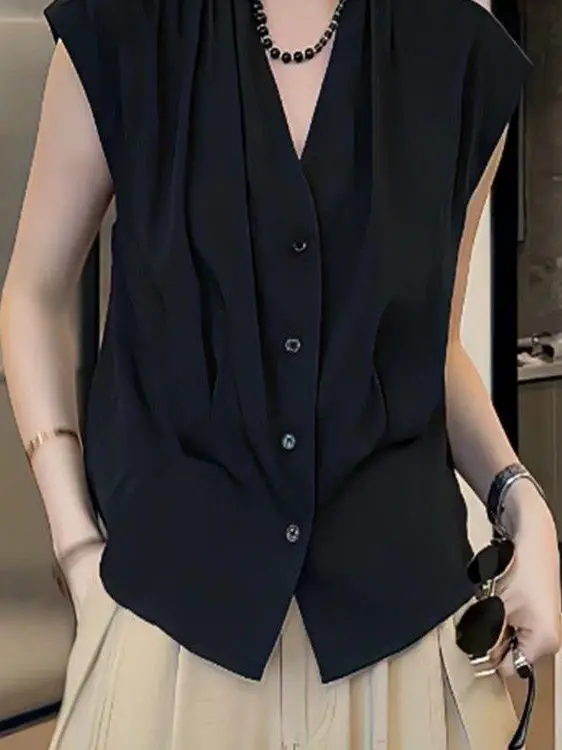 

Ele Bla Svel irt Women's Design Sensation Summer Simple 2025 New Sle Faionable Trendy Unique Top