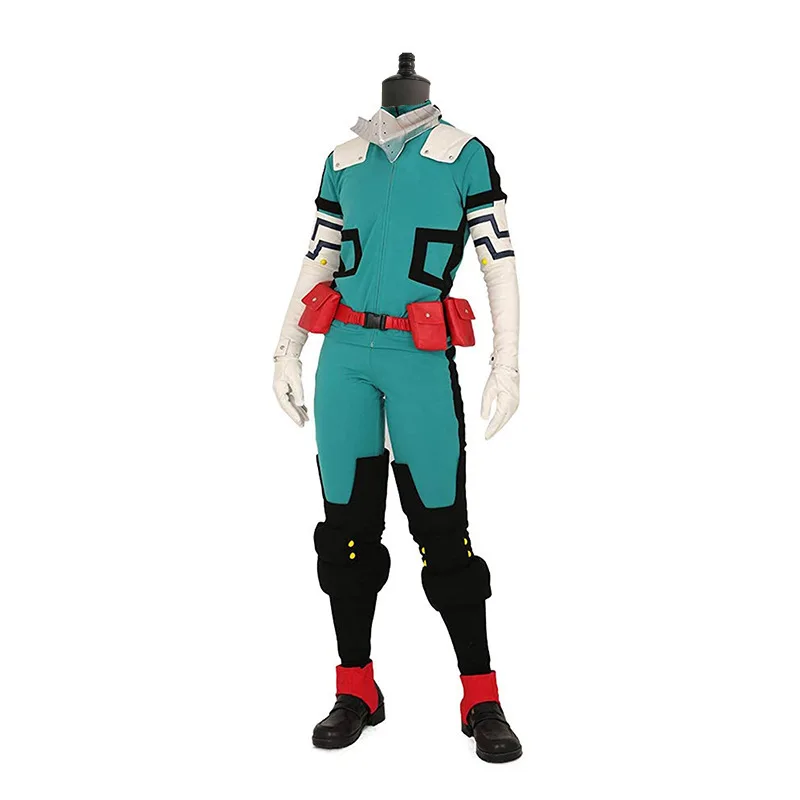 Anime Midoriya Izuku Deku Battle Cosplay Wig Halloween Costume Party Carnival Unisex Set