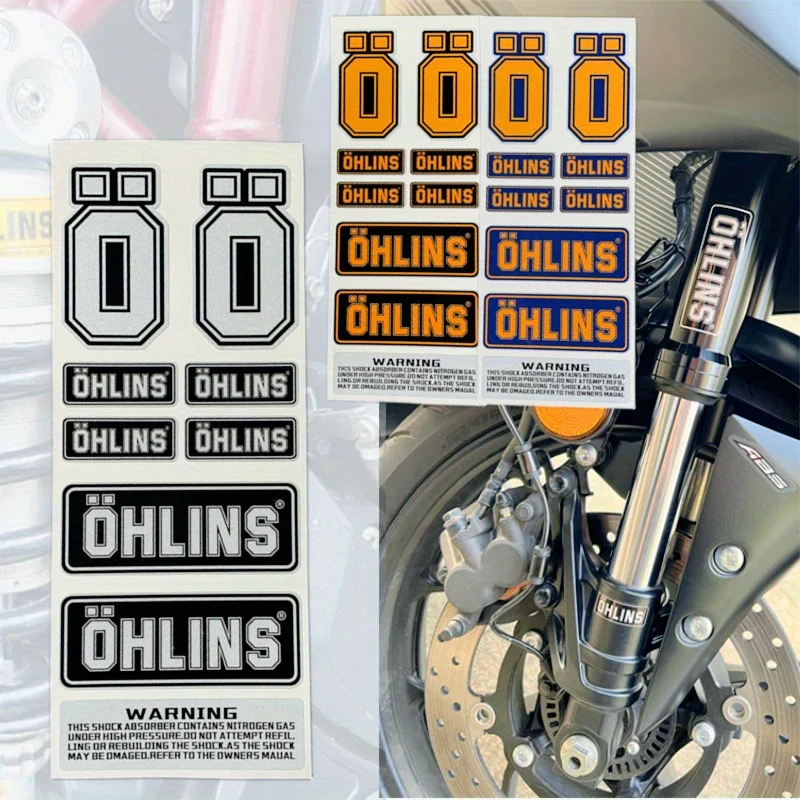 OHLINS ملصقات عاكسة للدراجات النارية تعليق صدمة ملصق مائي الديكور سباق الدراجة تعديل ملصق مضاد للمياه #3