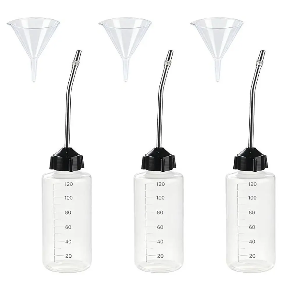 Portable 120ML Squeeze Bottle Stainless Steel Tip Universal Oil Dispenser Refillable Oil Applicator Sewing