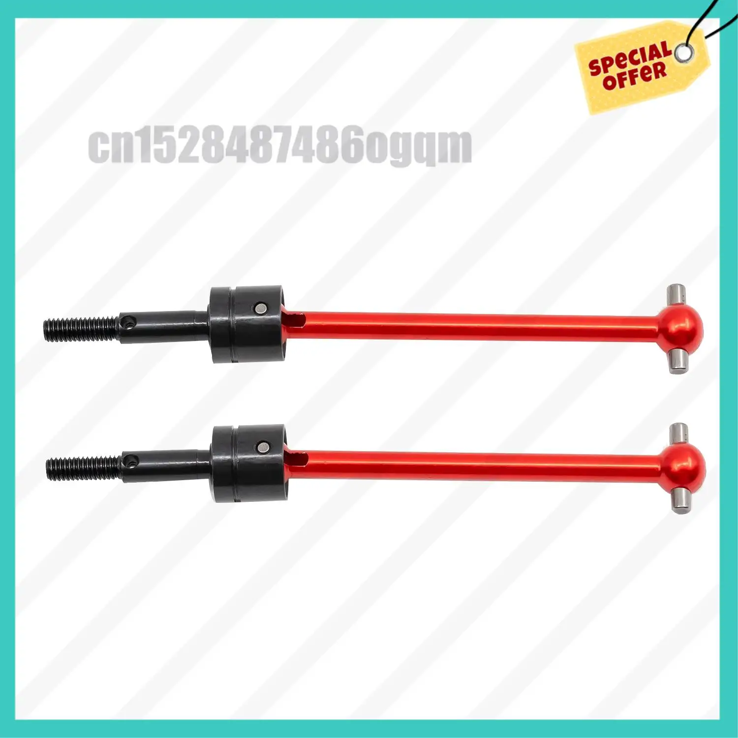 -ABJZ 2 قطعة بديلة TT02B TT-02B DT02 DT03 DF02 عمود محرك معدني عالمي CVD (64 مم) لأجزاء ترقية سيارة Tamiya RC، أحمر