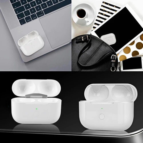 Imagen 2 del producto Estuche de carga de repuesto con botón de sincronización de emparejamiento Compatible con Bluetooth, estuche de carga para AirPods Pro 2.a 2022 y 1.a generación 2019