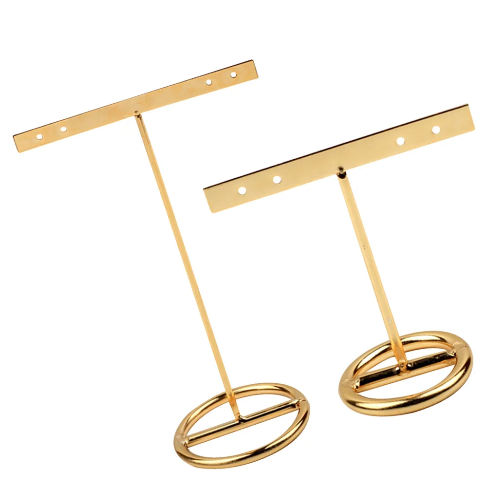 

2 шт., подставка для ушей, Т-образный металлический держатель для сережек, органайзер для ювелирных изделий для шпилек, обручей, маленький, большой размер, золотая стабильная основа