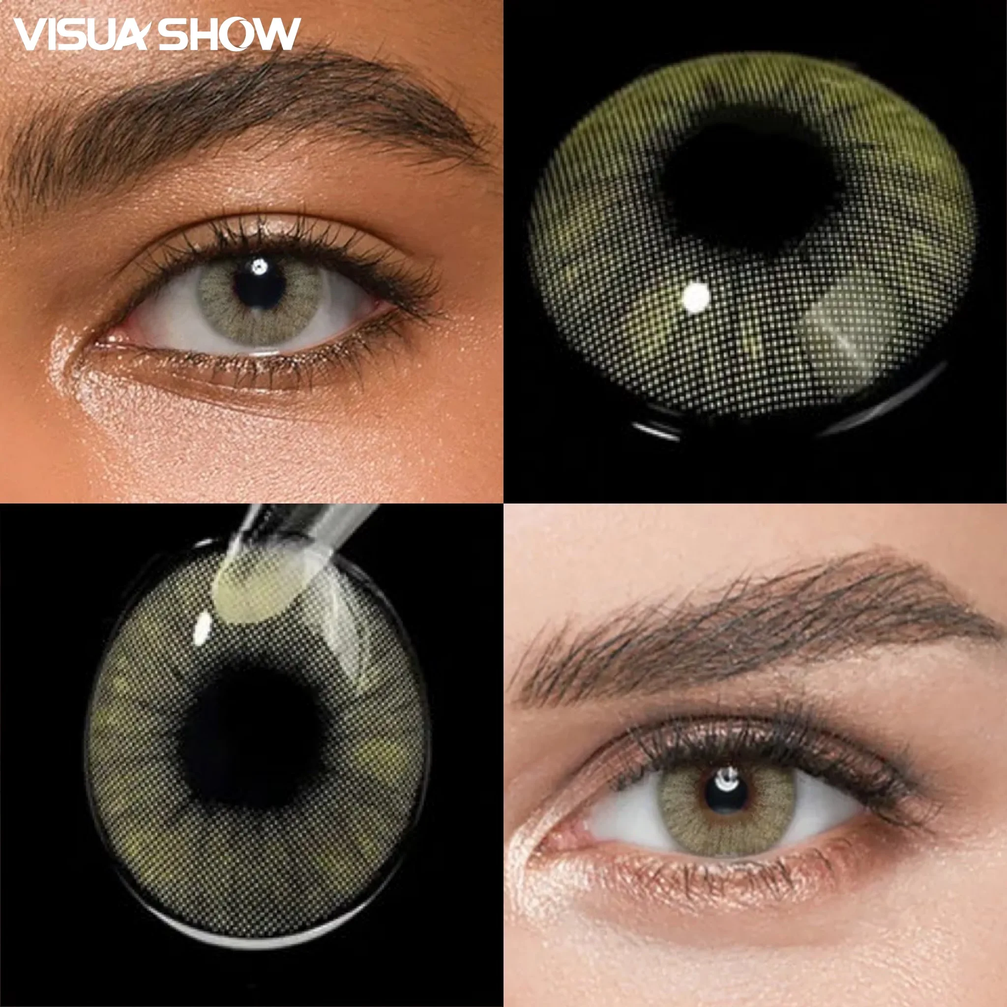 VISUASHOW Hidrocor ocre Lcy gris lentes de contacto de Color Natural 1 par de lentes de contacto de belleza para ojos grandes lentes de colores para