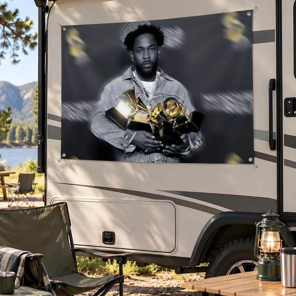 Rapper Hip-Hop Kendrick Lamar Flags Fan Flag Banner Wall Hanging Outdoor Yard Camping Dorm Garage Party Home Decor Gift