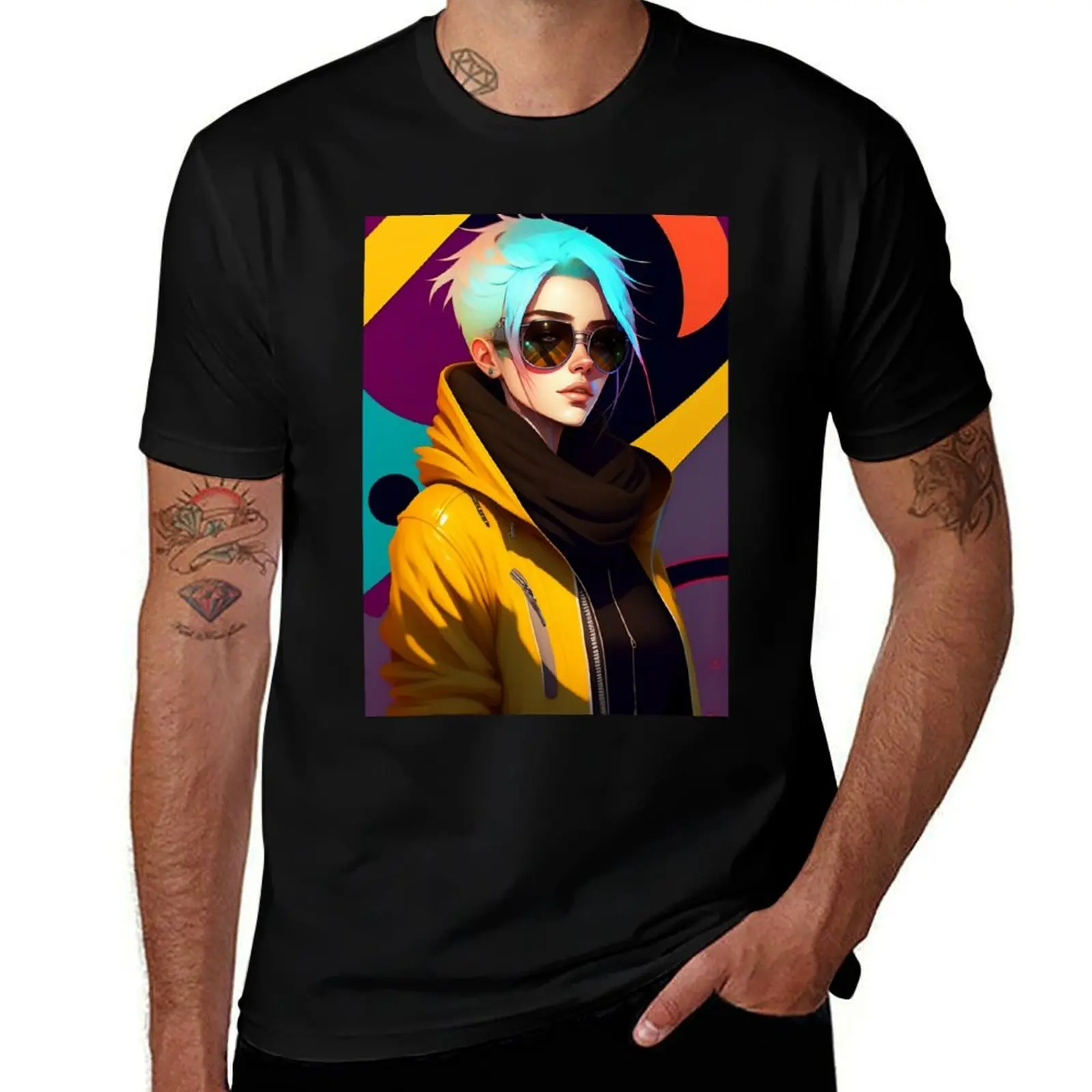 القوطية مثير أنيمي فتاة Stablediffusion Ai الفن الخيال لطيف Steampunk فتاة Midjourney أنيمي شخصيات Cyberpunk مانغا كا تي شيرت