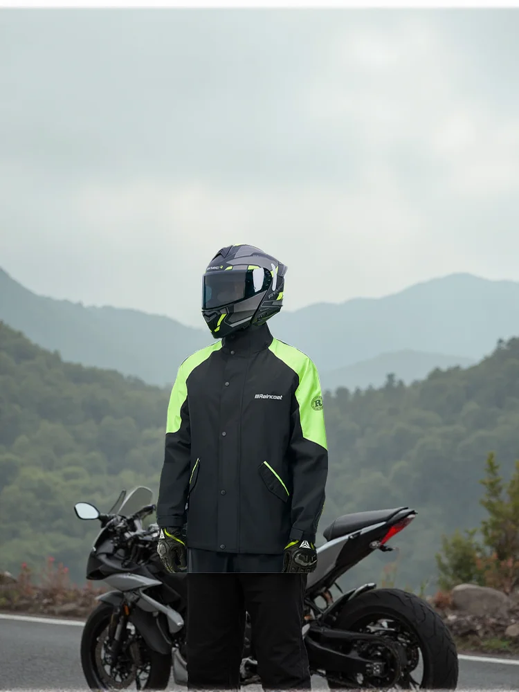 AliExpress NONE Motorcycle Raincoat Suit Men Outdoor Waterproof Rainwear Reflective Riding Raincoat Raincoat Set Specially Designed for Cycling