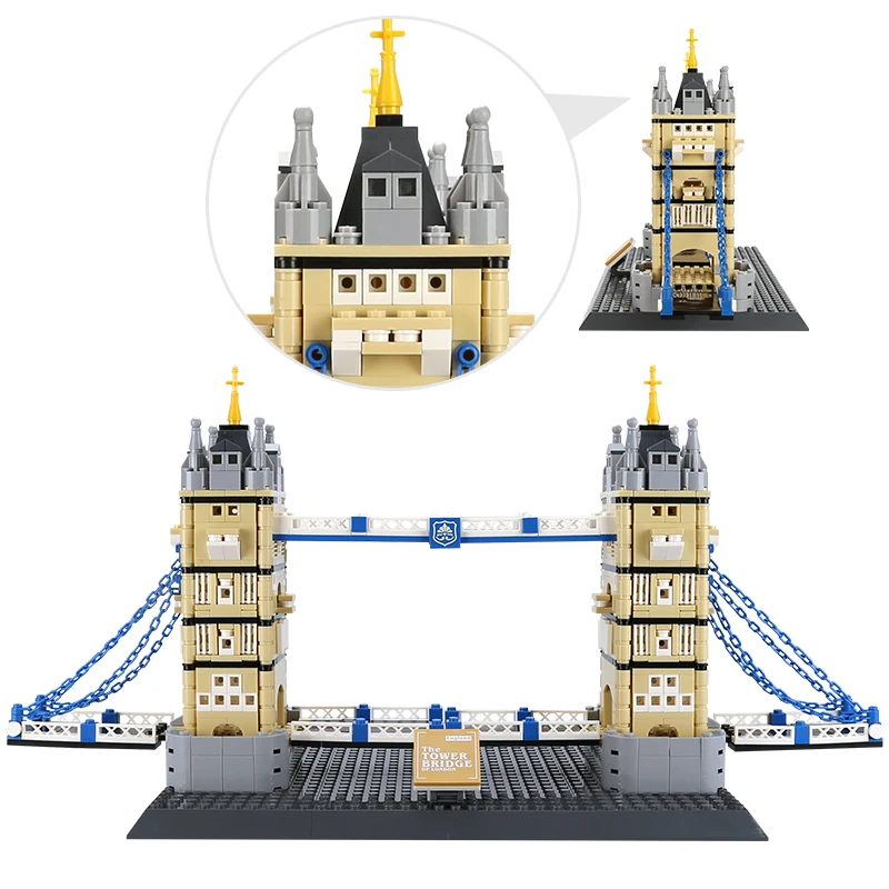 4219 Famosa architettura del punto di riferimento di Londra Ponte della torre 969 + pezzi Set di mattoni da costruzione Giocattolo di costruzione MOC in plastica ABS