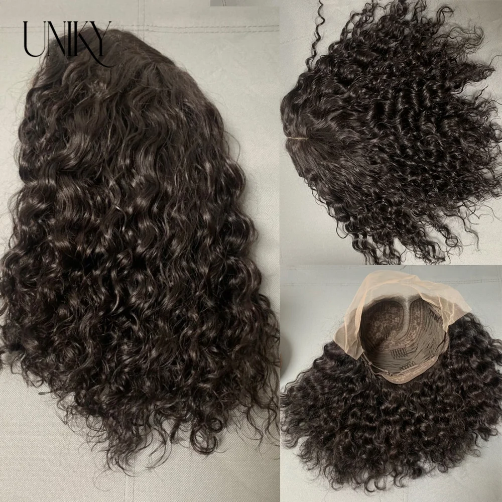 Perruque Bob Lace Front Wig Naturelle Bouclée, Cheveux Courts, Deep Wave, 13x4, 4x4