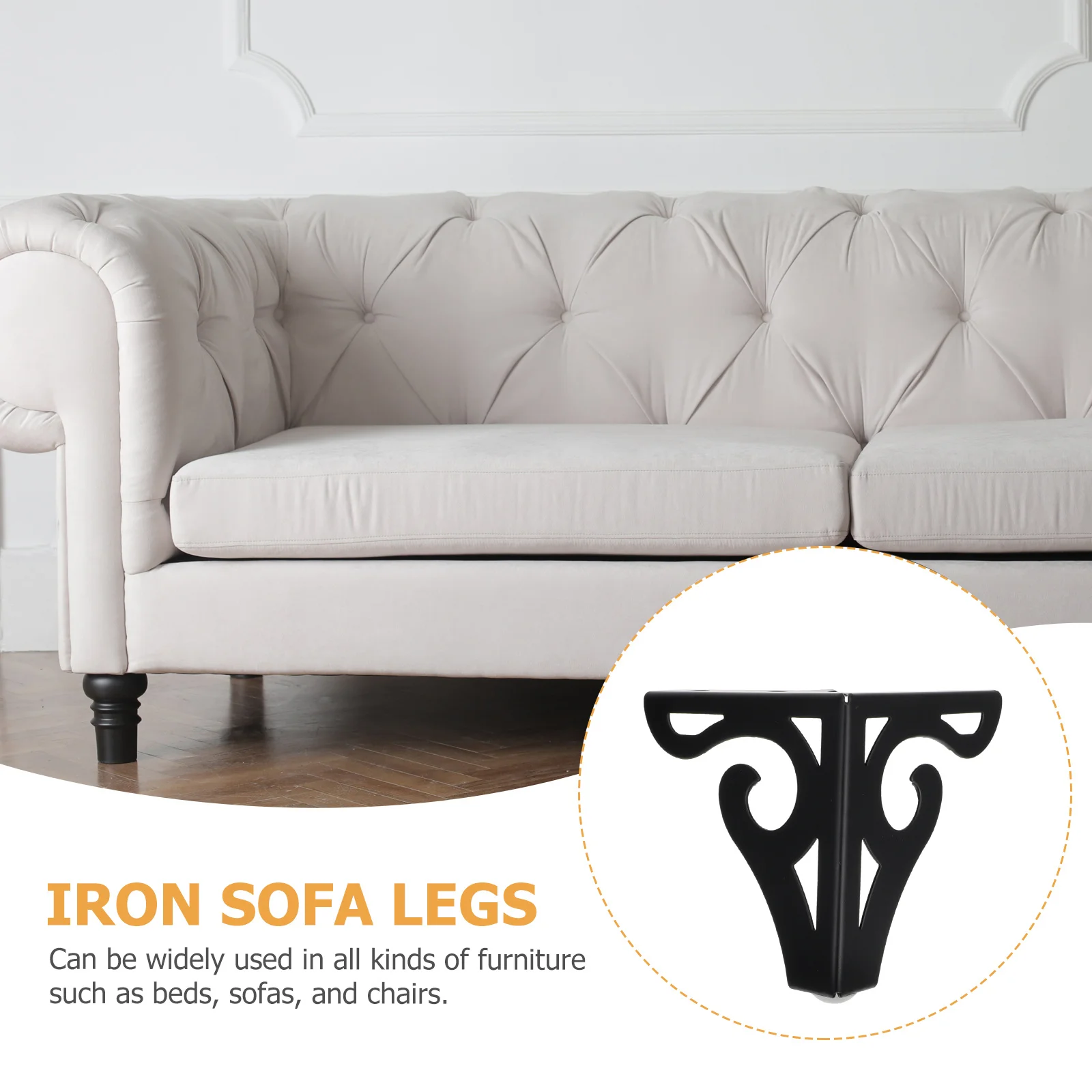

4Pcs Black Iron Sofa Support Legs Hollow-Out Furniture Feet for Cabinets Coffee Tables Sofa Furniture Legs Cabinet Support Leg