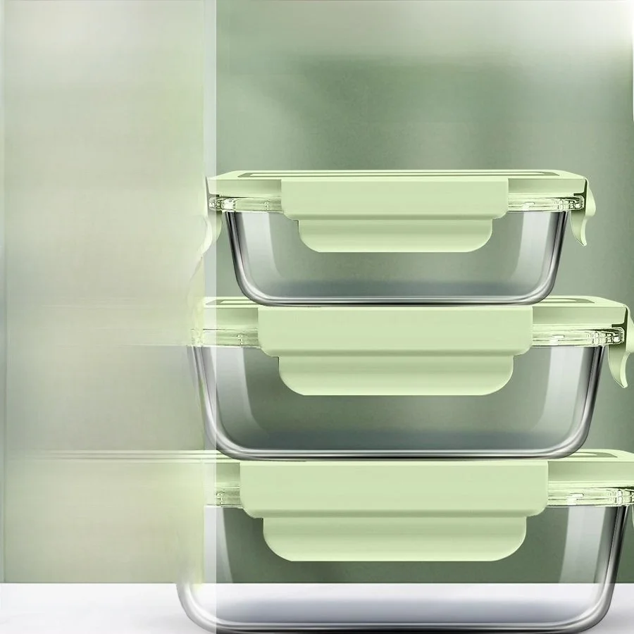 

Food Grade Glass Microwave Safe Lunch Box Refrigerator Storage Sealed Meal Box Long Rectangle Stainless Steel Divided Compart...