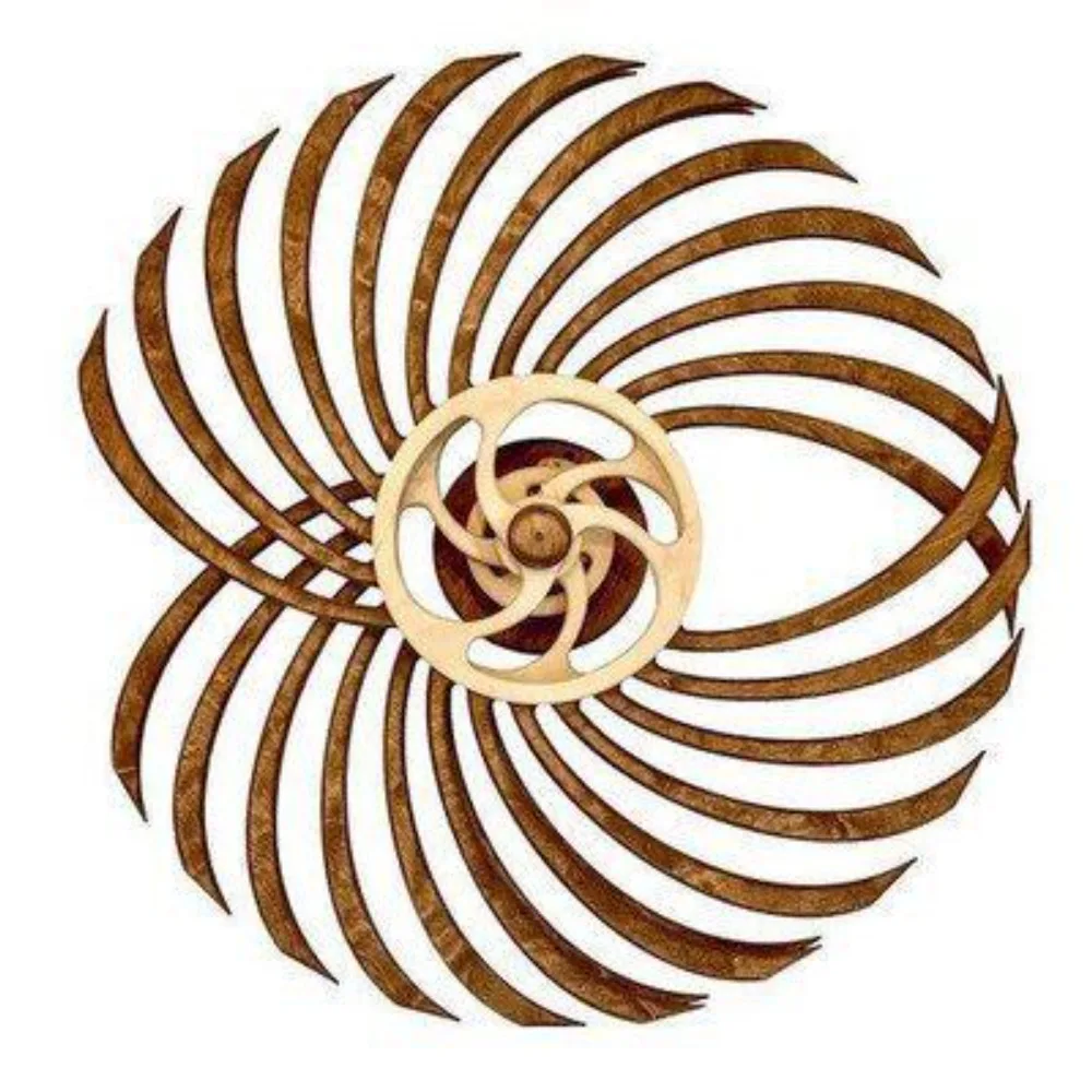 3D Rotating Kinetic Sculpture Geometric Pattern Windmill