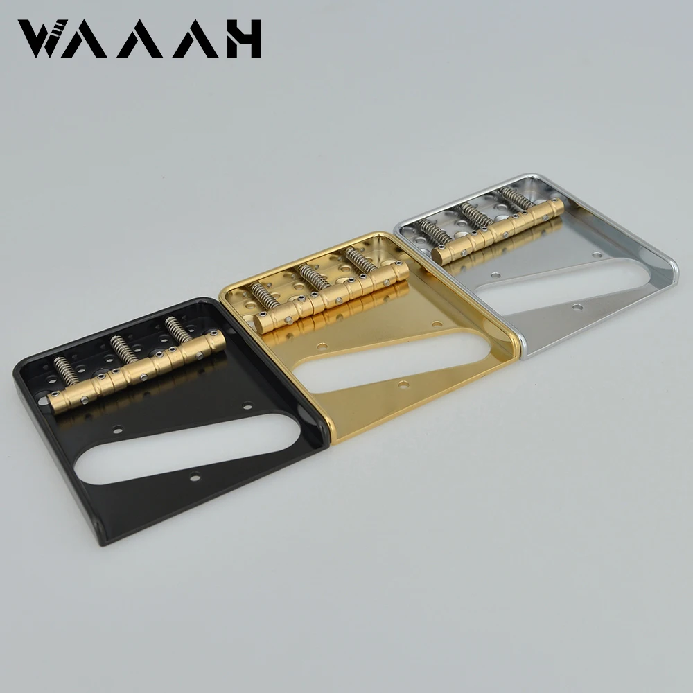 Electric Guitar Bridge Aluminum Alloy Base Brass Saddles 3-Saddles for TLcaster Style Guitar TL Bridge