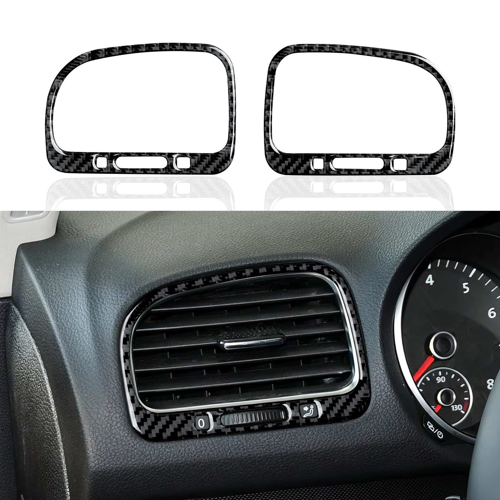 

For Volkswagen Golf VI MK6 Plus R GTI (2010-2014) Car Dashboard Side Air Outlet Panel Carbon Fiber Sticker Trim Accessories