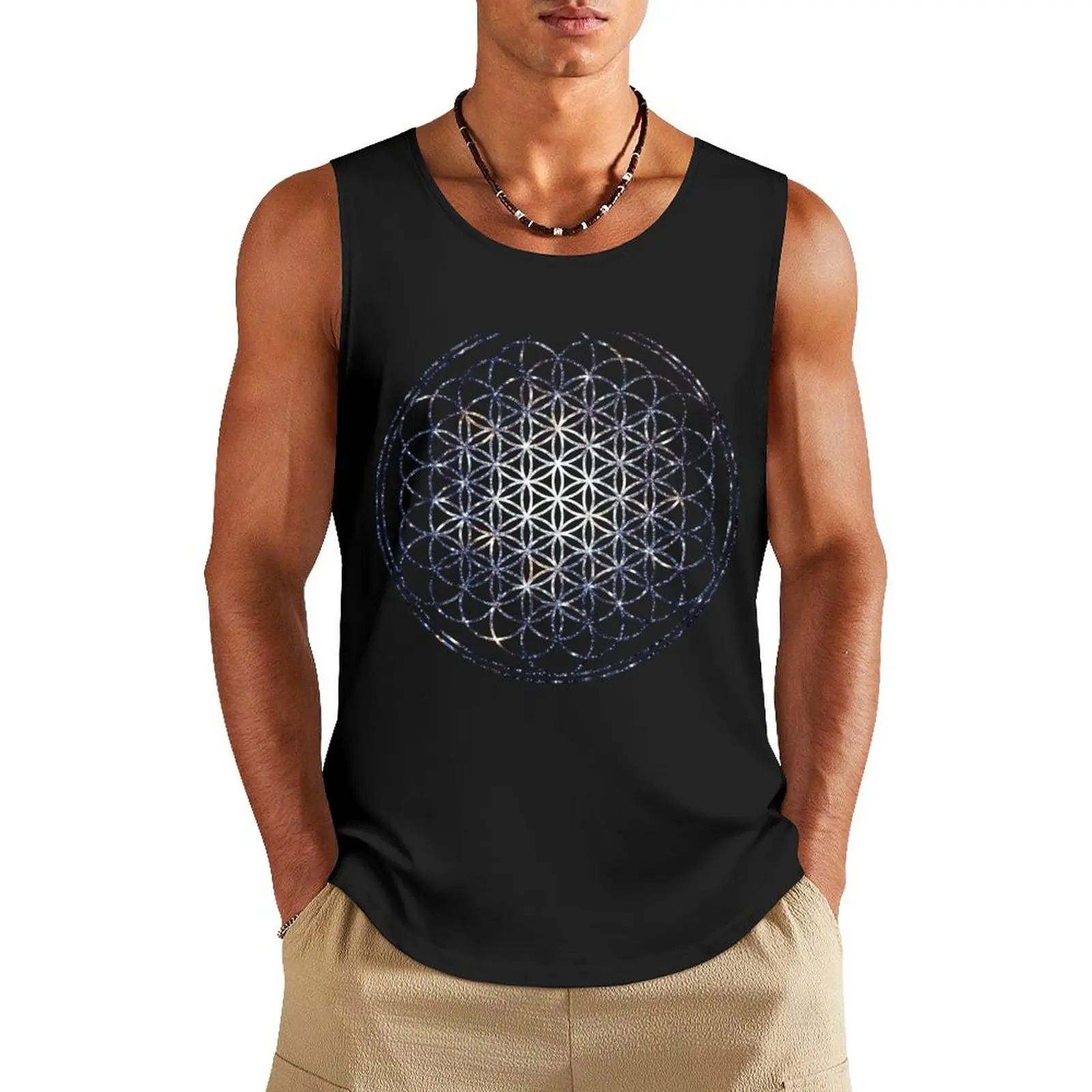 

Flower Of Life - Sacred Geometry Star Cluster Tank Top Vests fitness Vest fashion 2024 man