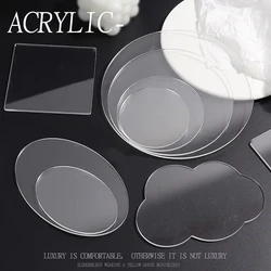 구름 하트 타원형 투명 아크릴 시트, DIY 공예 재료, 케이크 개스킷, 유체 곰 장식 베이스
