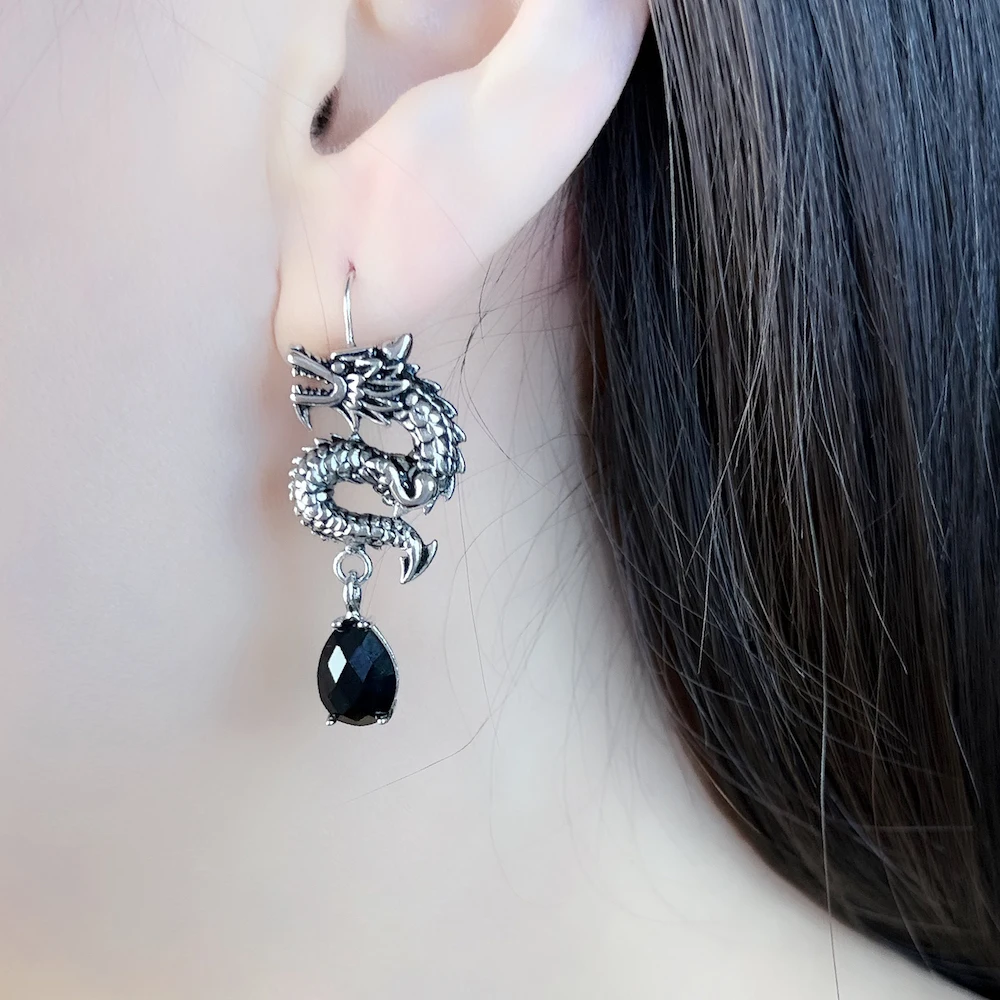 Drop Earring Chinese Dragon Europe Ethnic Fine Jewerly For Women Men Gift In 925 Sterling Silver