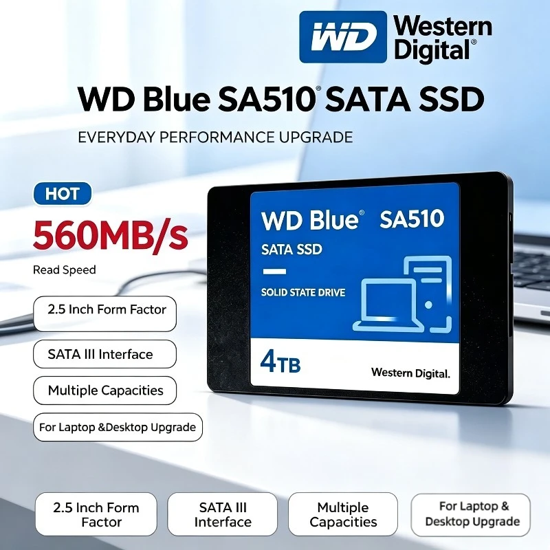 Western Digital WD SA510 2.5 Inch SSD SATA 3.0 Internal Solid State Disk 1TB2TB4TB Internal Hard Drive For Gaming Laptop Desktop
