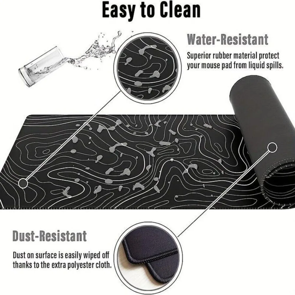 Non-slip Mouse Pad Large With Stitched Edges Keyboard Mouse Desk Pad Dirt-resistant Thickened Computer Keyboard Mat