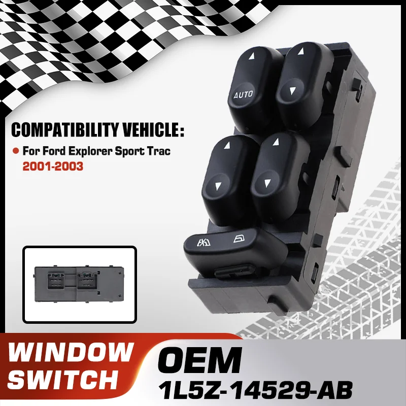 

For Ford Explorer Sport Trac MK1 2001 2002 2003 Driver Side Master Window Controller Lifter Switch Button 1L5Z-14529-AB 6+5 Pins