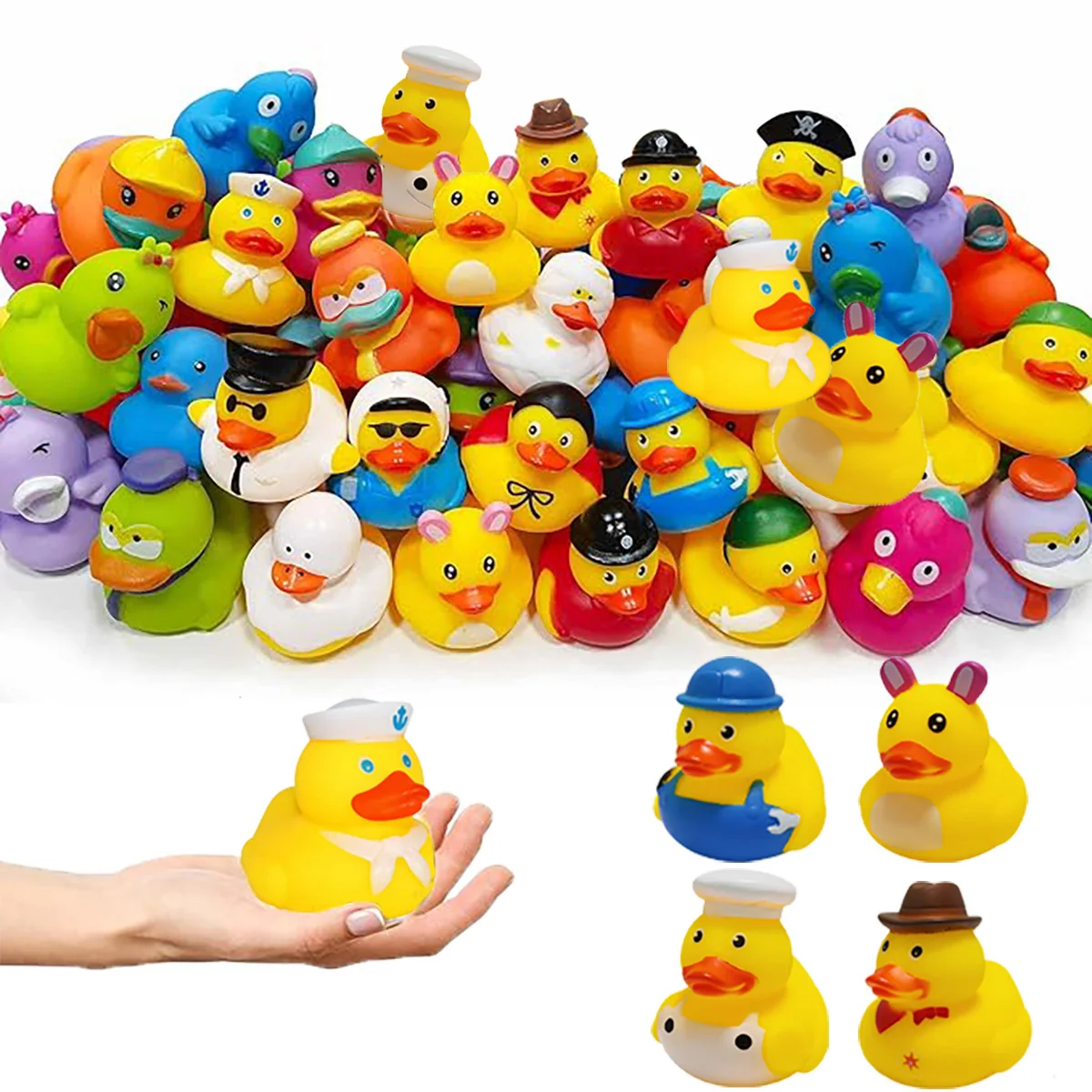 

Summer children's swimming pool float toys, suitable for boys and girls' swimming pool parties. Mini rubber ducks, birthday