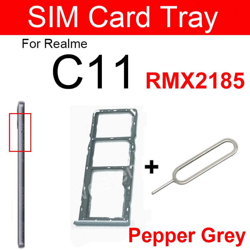 SIM Card Tray For Oppo Realme C11 2021 C12 C15 C17 Dual SIM Card Socket Micro SD Card Reader Holder Slot Replacement Parts