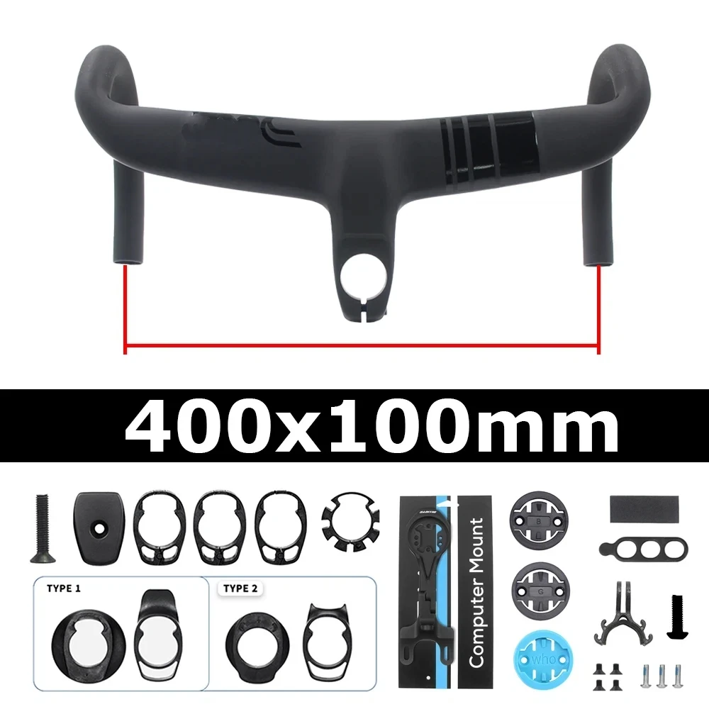 Full Carbon Fiber Fiets Cockpit, Racefiets Interne Kabel Geïntegreerd Stuur Di2 Met Mount & Spacer, Clip diameter 28.6mm, DEDA