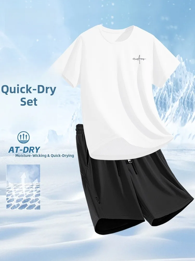 

Warrior Qui Dry Sports Suit Men's New 2026 Running Fitn Ice Silk ort Sve orts Y Casual Sportswear Polyester 00%