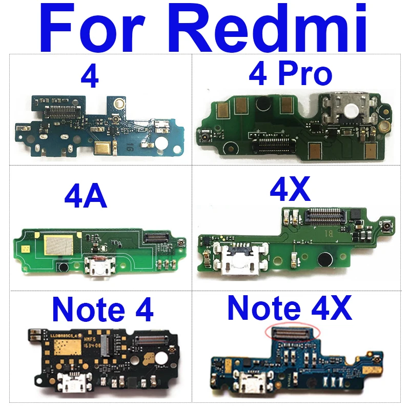 Usb Charging Port Board For Xiaomi Redmi 4 4A 4X 4Pro For Redmi Note 4 4X Pro Usb Plug Flex Ribbon Cable Repair Parts