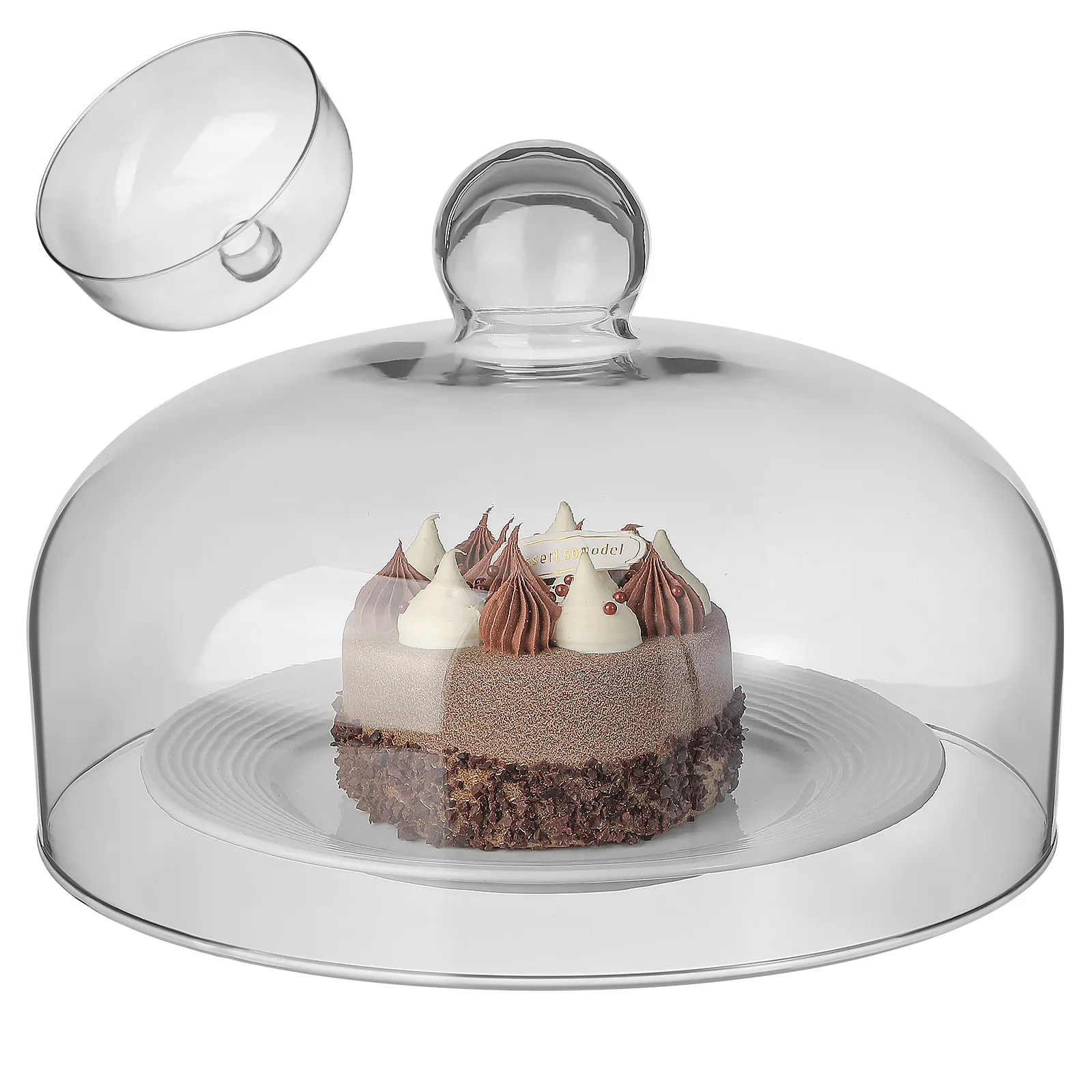 

Практичная прозрачная крышка-купол для еды от насекомых и пыли, пищевая, стеклянная, для тортов