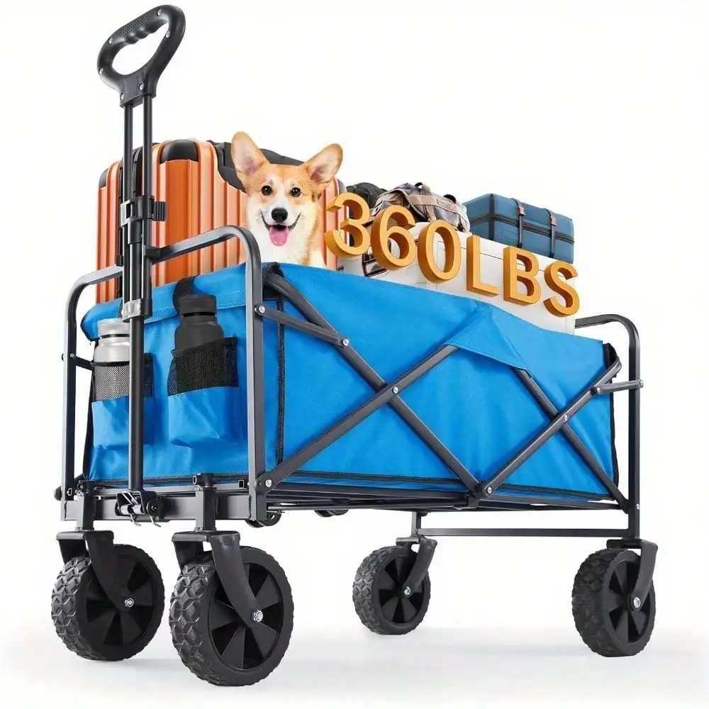 

Сверхпрочная складная тележка-вагонетка большой вместимости – вседорожная складная коляска для домашних животных