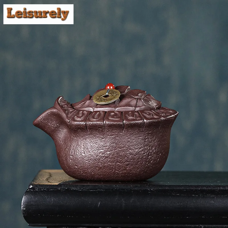 

220ml Handmade Yixing Purple Clay Teapots Handmade Extremely Rich Pot Raw Ore Purple Mud Kettle With Filter Zisha Tea Set Craft