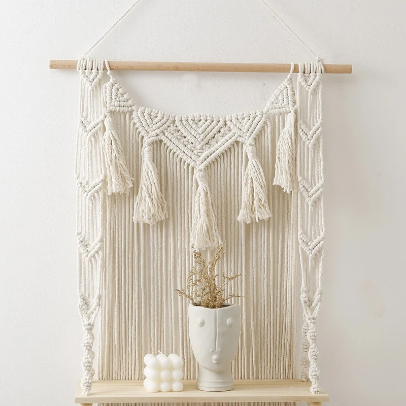 Imagem -02 - Handmade Macramé Wall Hanging Shelf Boho Decorativas Prateleiras Flutuantes para Plant Pot Tier Shelf para Wall Home Decor Grande Deal