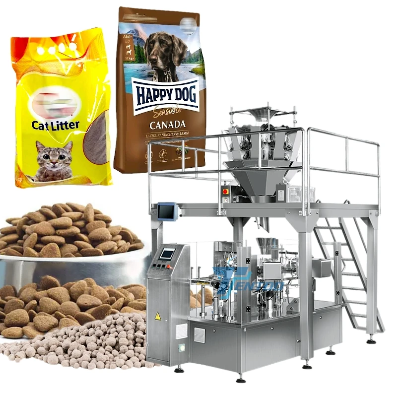 Máquina envasadora de pesaje automática de alta precisión, máquina envasadora de alimentos para perros y mascotas, máquina envasadora de bolsitas de alimentos