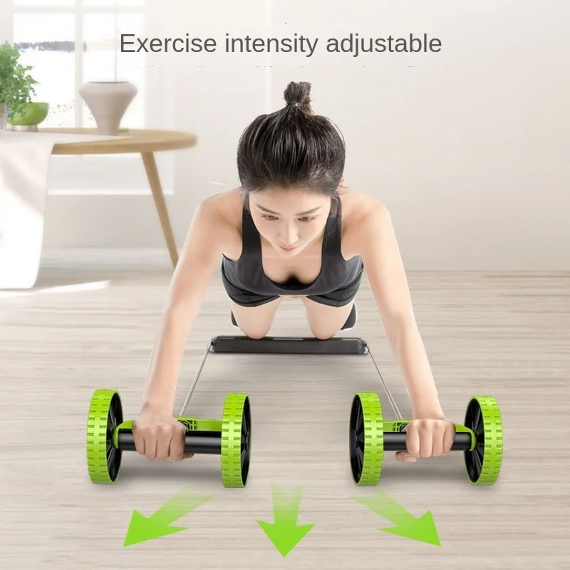 Abdominal Double Wheel Ab Roller Gym Home Muscle Exercise Fitness Equipment Pull Rope Resistance Bands Slimming Device