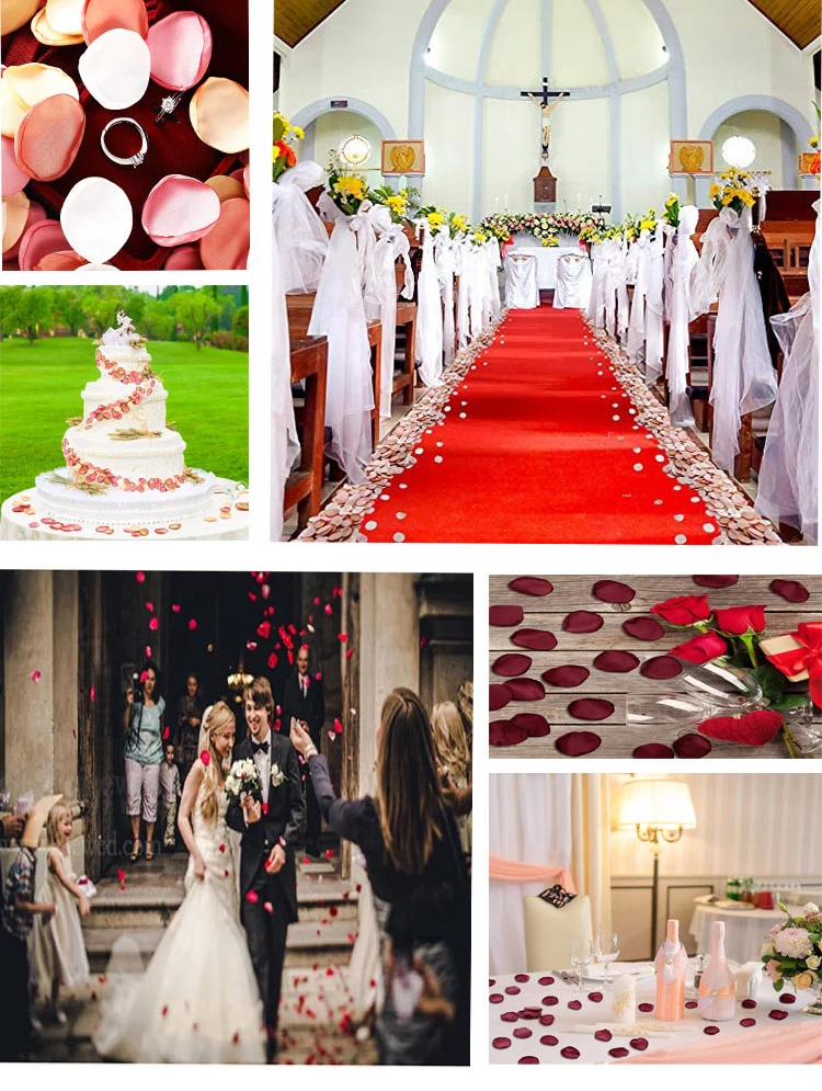 Pétalos de rosa satinados de seda de colores mezclados, Decoración de mesa de boda, accesorios románticos del día de vanlentina, 200 unids/lote por bolsa