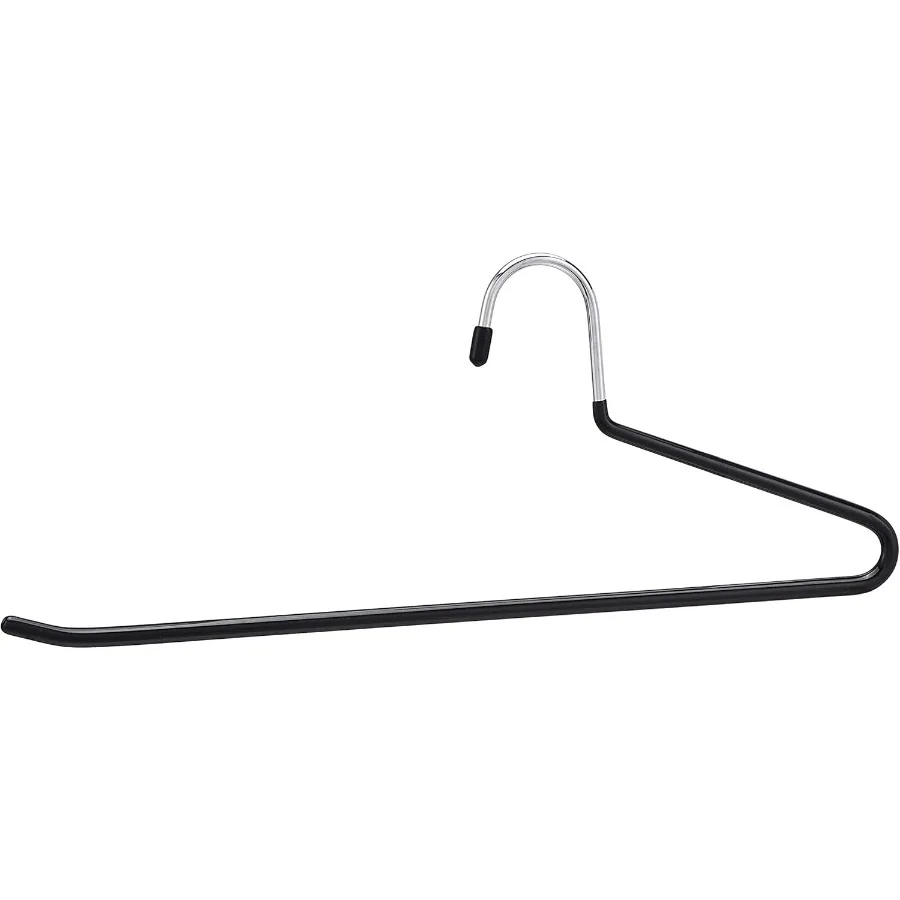 

Trouser Slack Hangers Easy Slide Organizers 30Pack Metal Rubber Black Silver