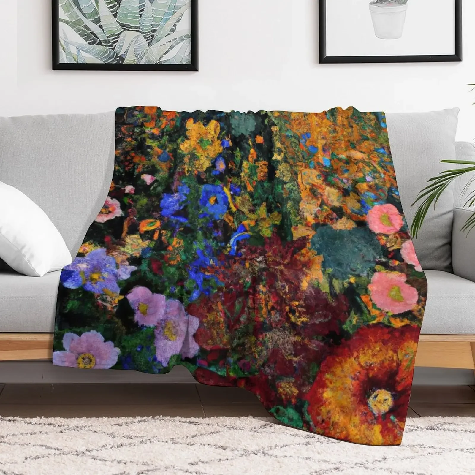 Gustav Klimt Flower Garden Throw Blanket Sofa Quilt blankets ands Soft Big Blankets