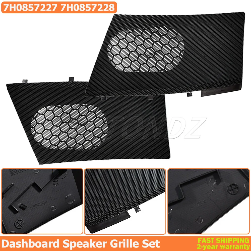Linke und rechte Armaturenbrett-Lautsprecherabdeckung für VW Transporter T5&T5FL, Armaturenbrett-Lautsprecherabdeckung, schwarz 7H0857227 7H0857228 – Detail 1