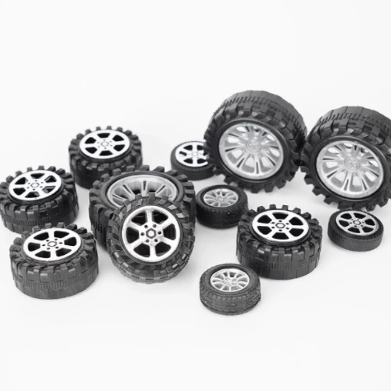 

DIY Model Making Handcraft Wheels - Premium Mini Rubber & Plastic Toy Car Accessories for Small Craft Projects