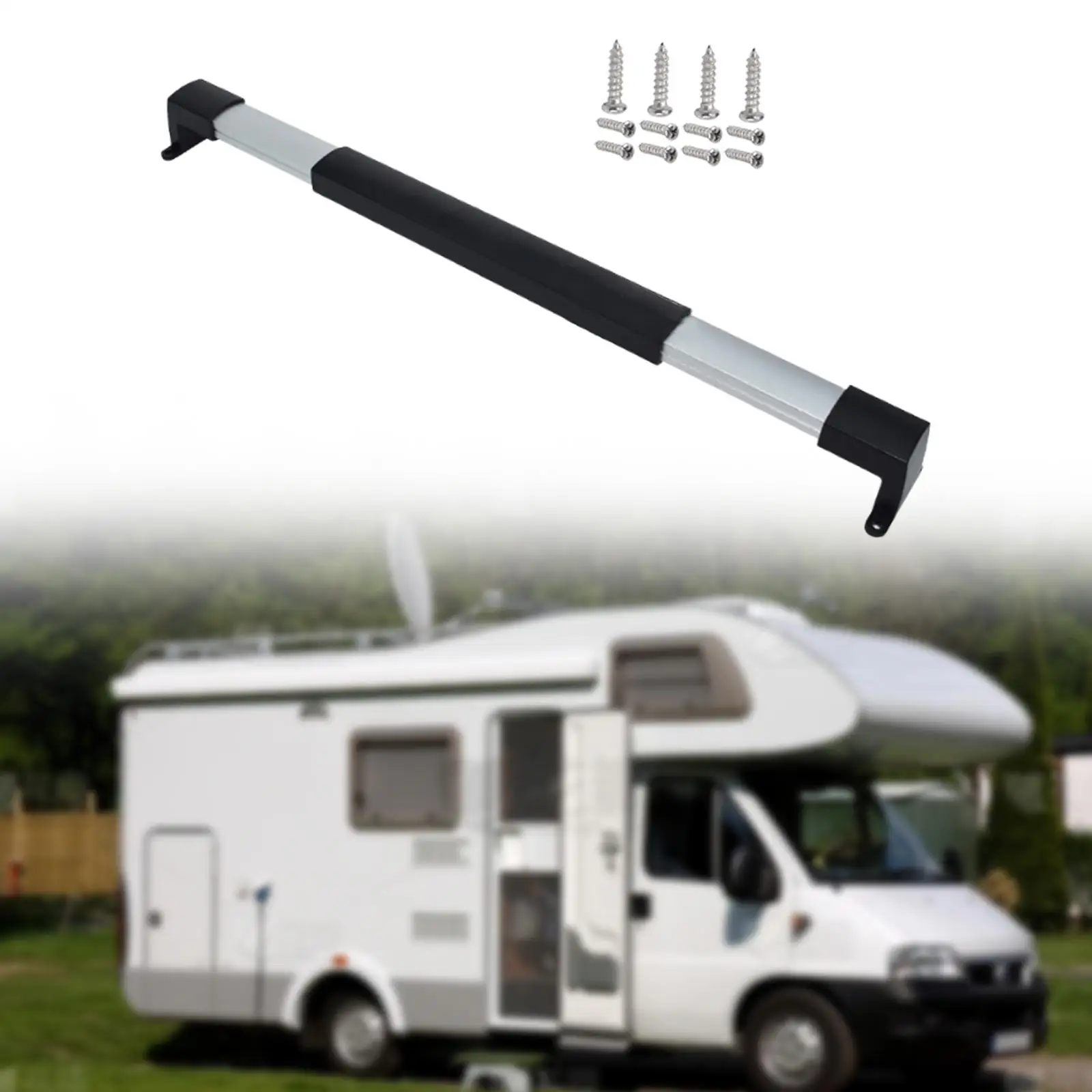 

Generic RV Screen Door Handle Bar Accessories Aluminum Simple Assembly Sturdy for Travel Trailer Retractable Versatile 55-73cm