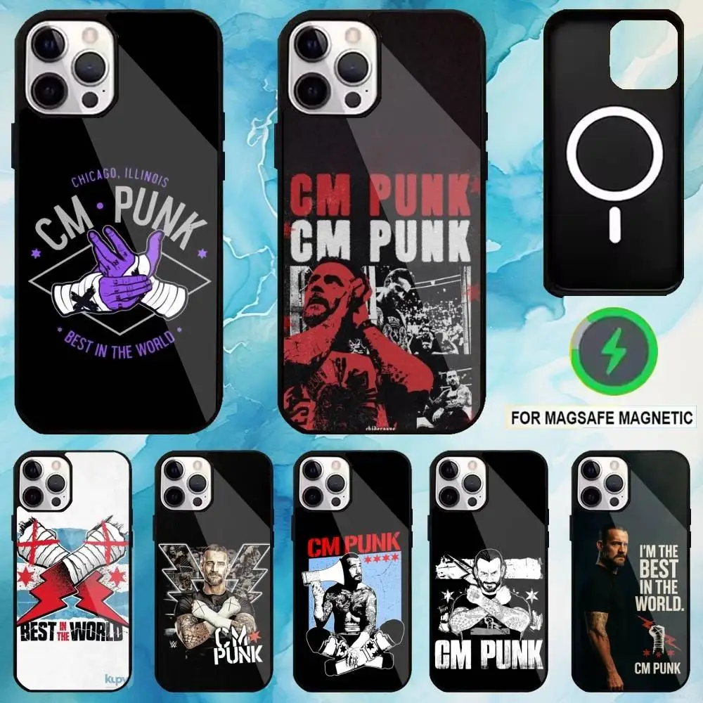 

Wrestler CM P-Punk Phone Case For iPhone17,16,15,14,13,12,11 Plus,Pro Max Magnetic Magsafe Wireless Charging