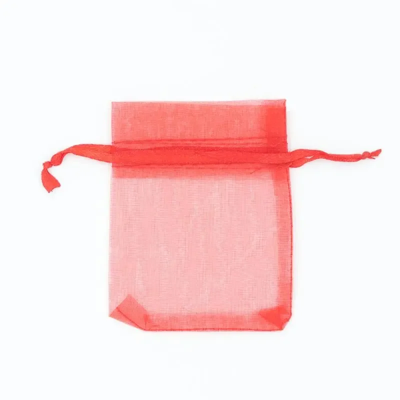 50pcs 3 Sizes Colorful White Transparent Packs Drawstring Pouch Sachet Organza Gift Bag For Jewelry Wedding Party Beads Packing